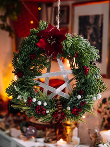 "Yule" Pentacle Wreath (9 inch)