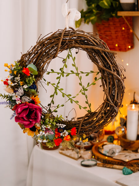 Solstice Pentacle Wreath (14 inch)