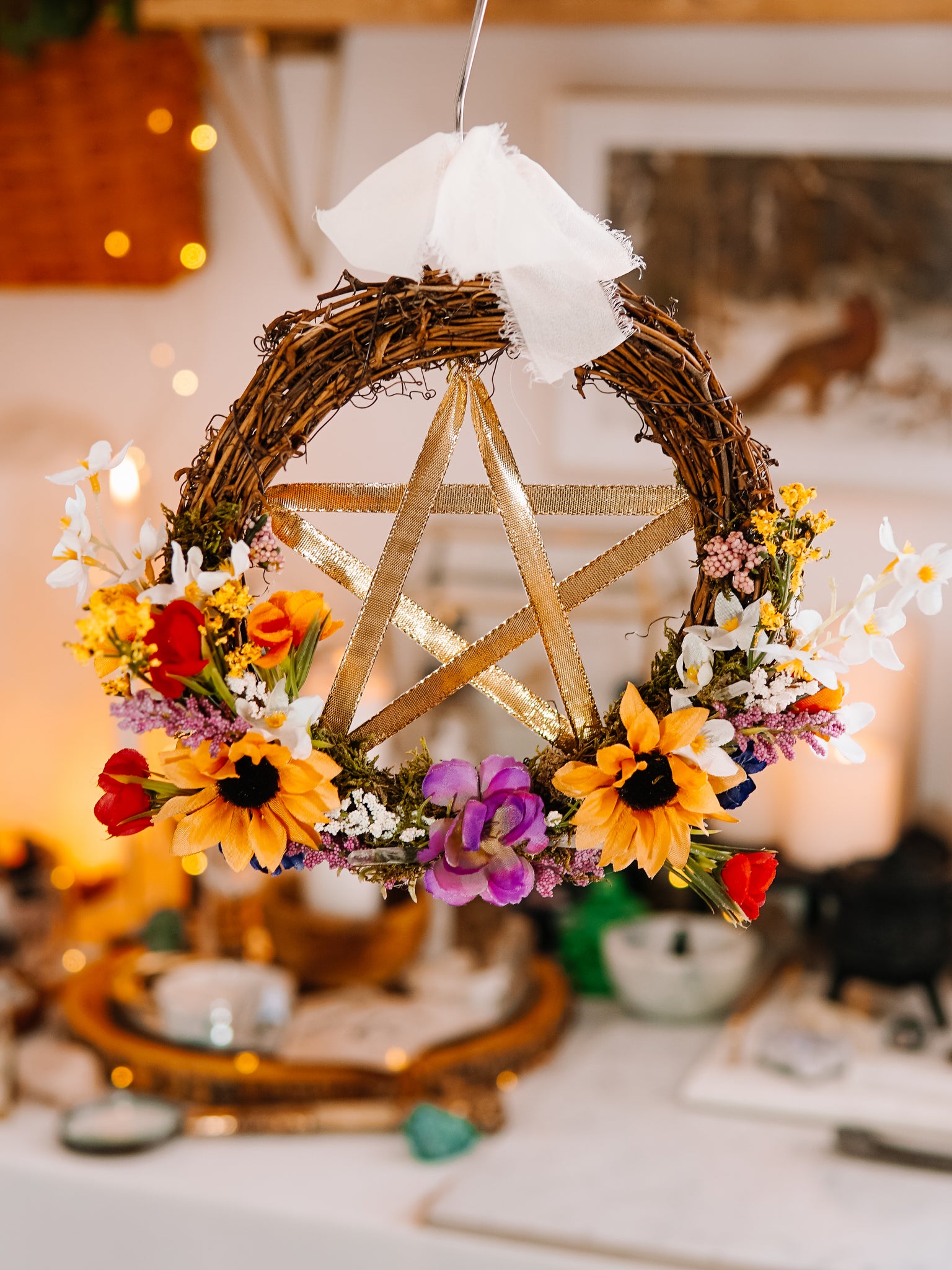 Small Solstice Pentacle Wreath (7.5 inch)