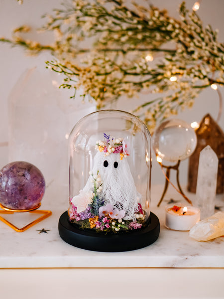 "May Queen" Ghostie In Glass Cloche (Mini)