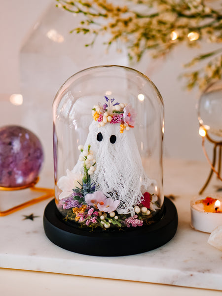 "May Queen" Ghostie In Glass Cloche (Mini)