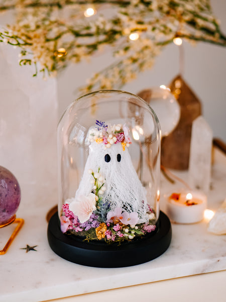 "May Queen" Ghostie In Glass Cloche (Mini)