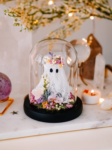 "May Queen" Ghostie In Glass Cloche (Mini)