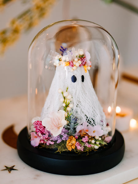 "May Queen" Ghostie In Glass Cloche (Mini)