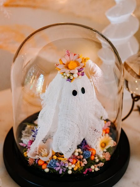 "May Queen" Ghostie In Glass Cloche