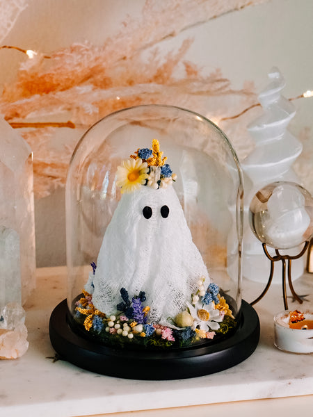 "May Queen" Ghostie In Glass Cloche