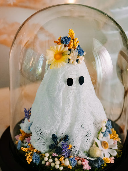 "May Queen" Ghostie In Glass Cloche