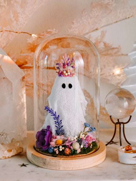 "May Queen" Ghostie In Glass Cloche