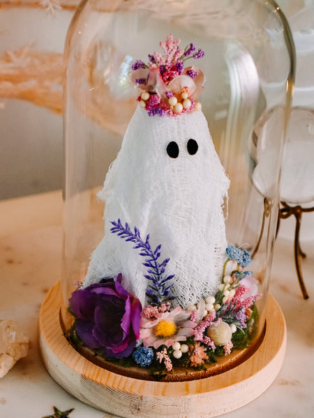 "May Queen" Ghostie In Glass Cloche