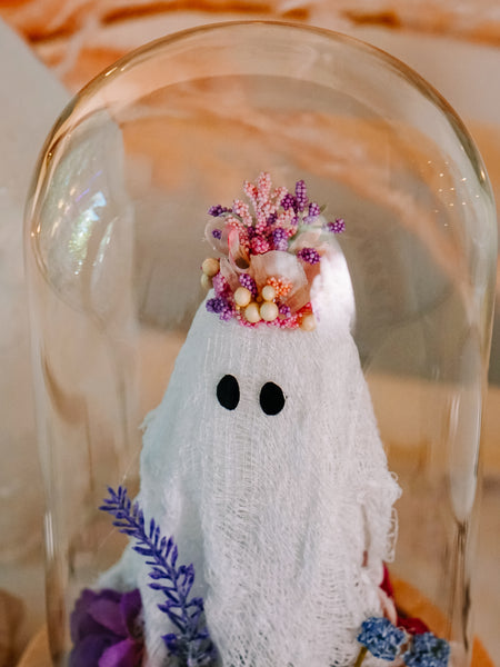 "May Queen" Ghostie In Glass Cloche