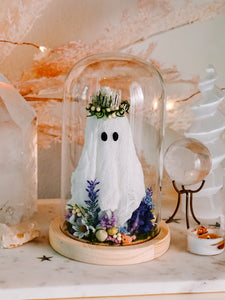 "May Queen" Ghostie In Glass Cloche