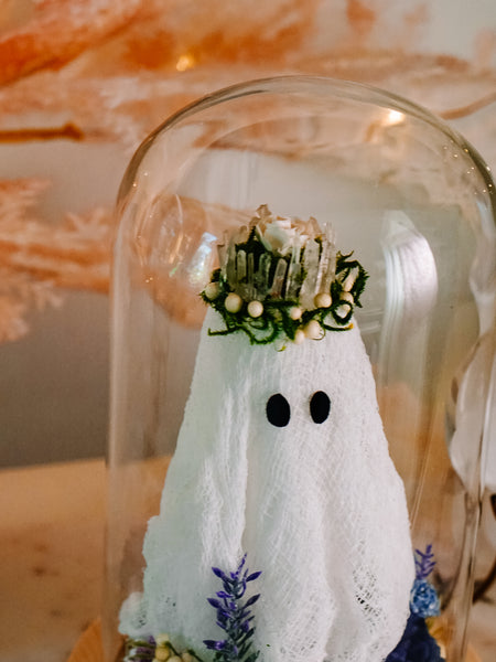 "May Queen" Ghostie In Glass Cloche