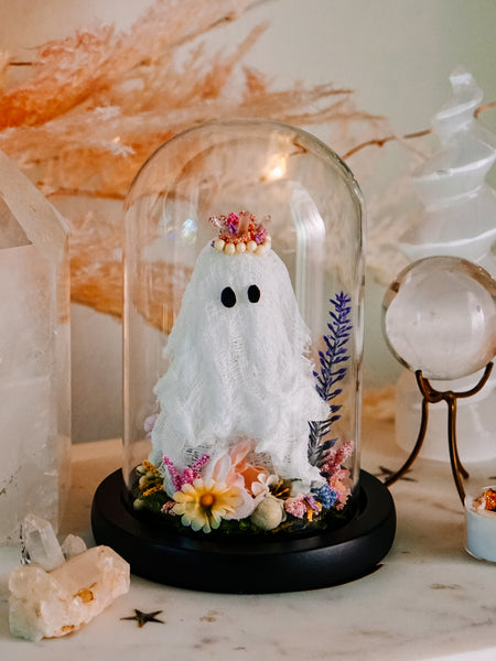 "May Queen" Ghostie In Glass Cloche