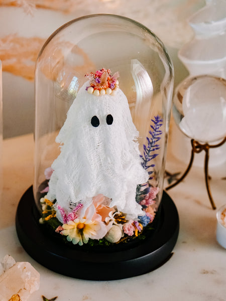 "May Queen" Ghostie In Glass Cloche