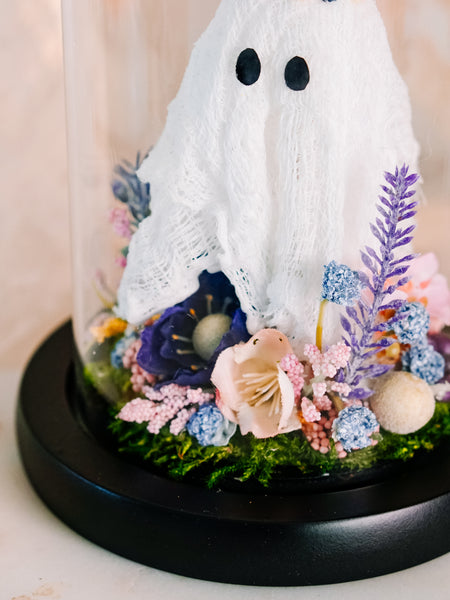 "May Queen" Ghostie In Glass Cloche