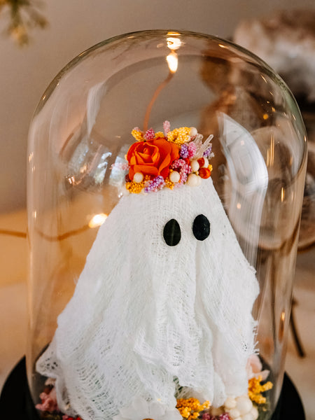 "May Queen" Ghostie In Glass Cloche