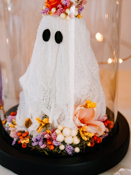 "May Queen" Ghostie In Glass Cloche