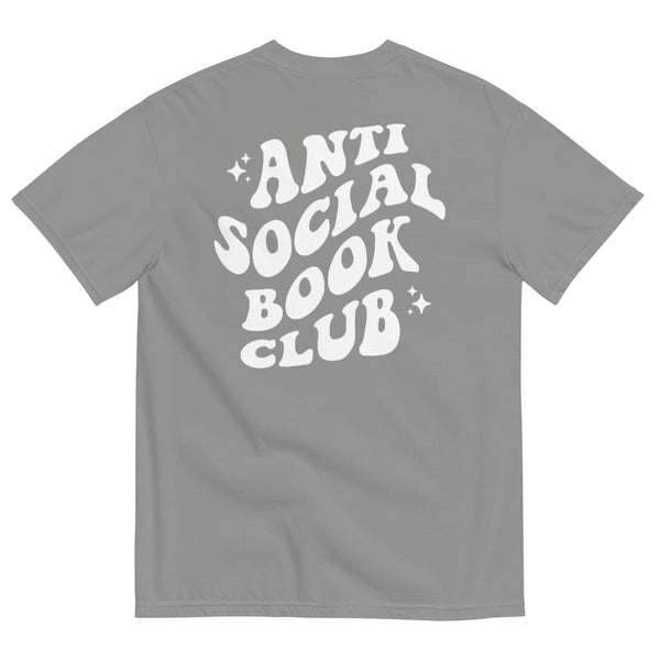 "Anti-Social Book Club" Vintage-Style Heavyweight Tee