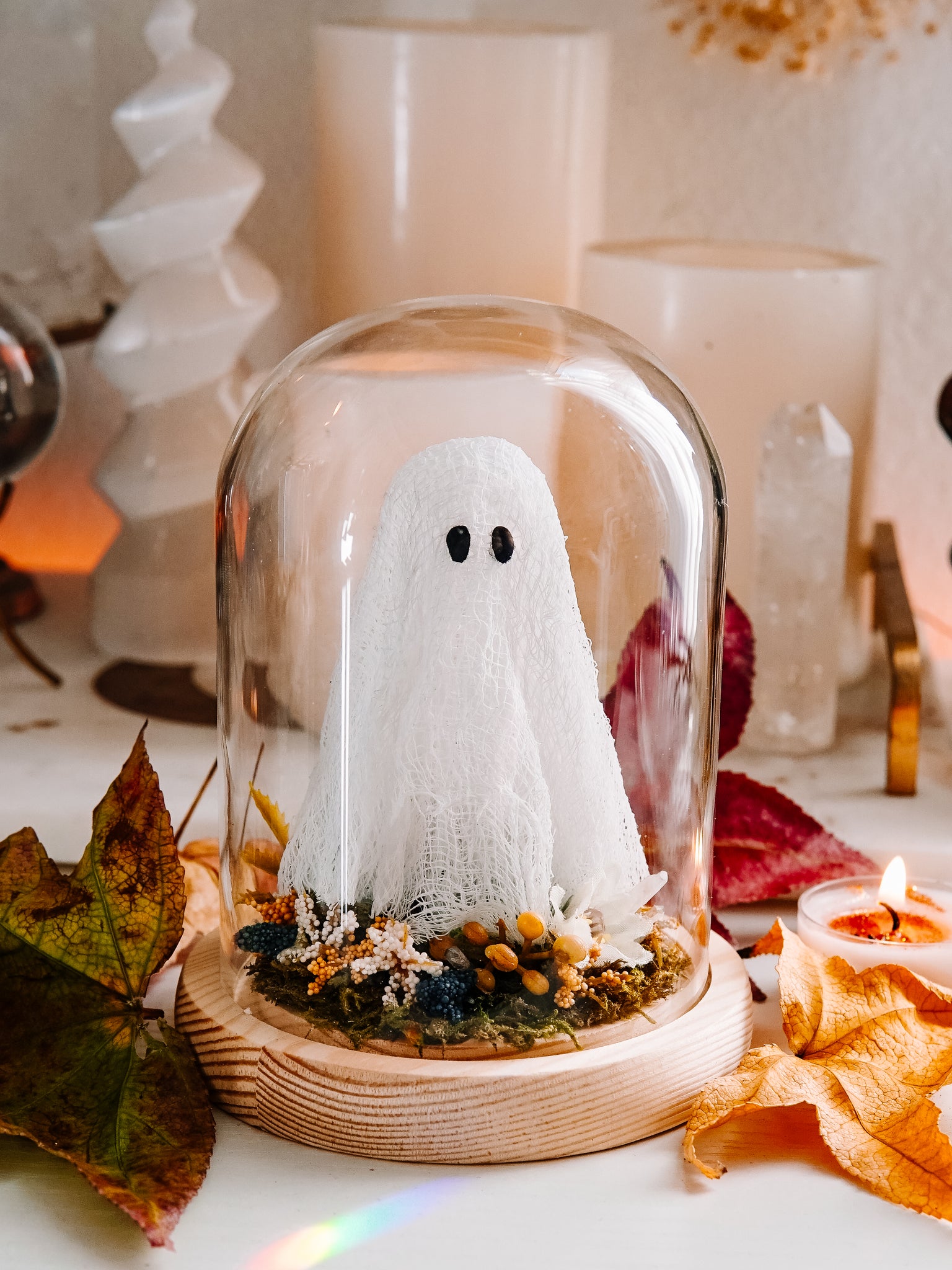 Ghostie In Glass Cloche (Mini)