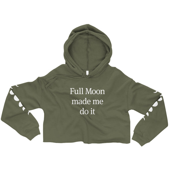 "Full Moon Made Me Do It" Cropped Hoodie