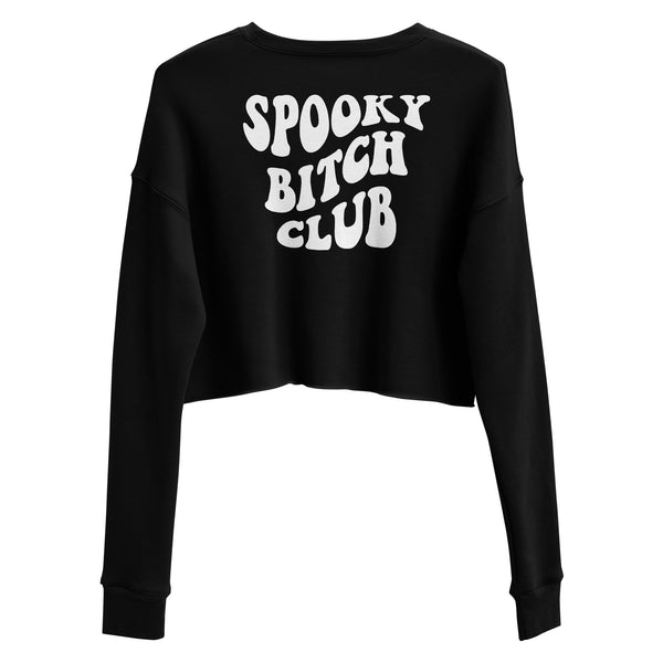 Retro "Spooky Club" Cropped Sweatshirt
