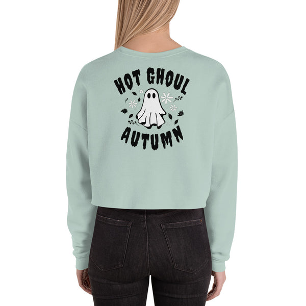 "Hot Ghoul Autumn" Cropped Crewneck Sweatshirt
