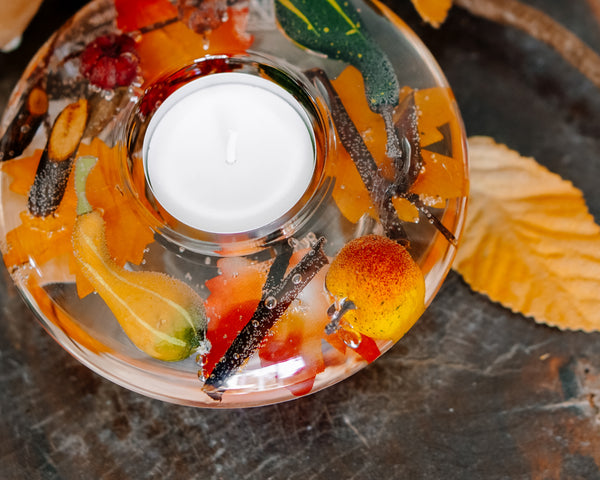 Autumn Harvest Tea Light Candle Holder