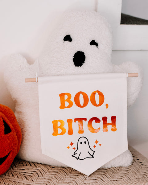"Boo" Ghostie Canvas Pendant Sign
