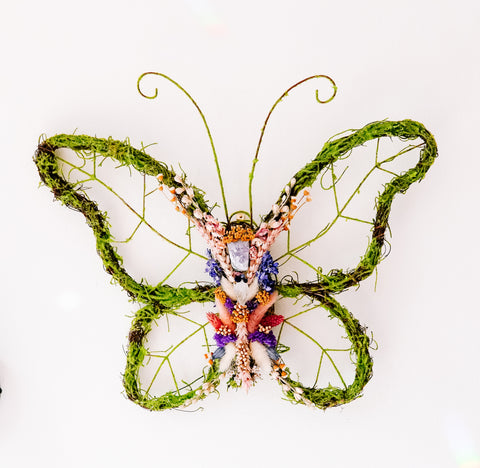 Dried Floral Butterfly Wreath