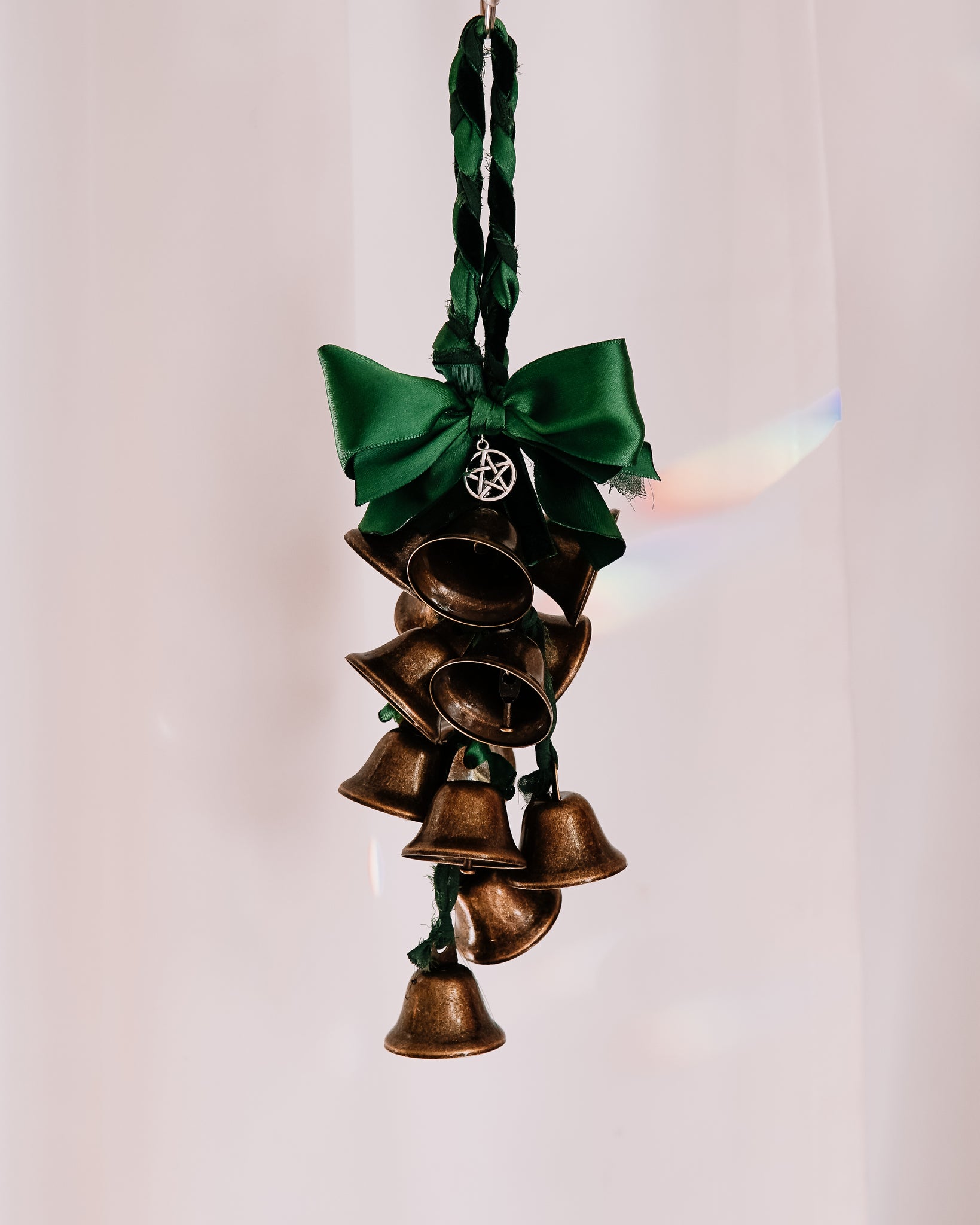 Door Hanger Witch Bells: Green Monochrome – Twig And Stone