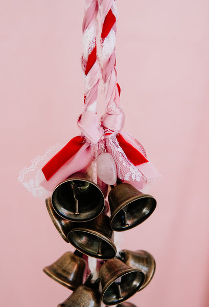 Door Hanger Witch Bells With Rose Quartz 💕