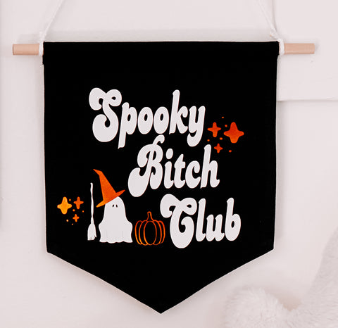 "Spooky Club" Canvas Pendant Sign