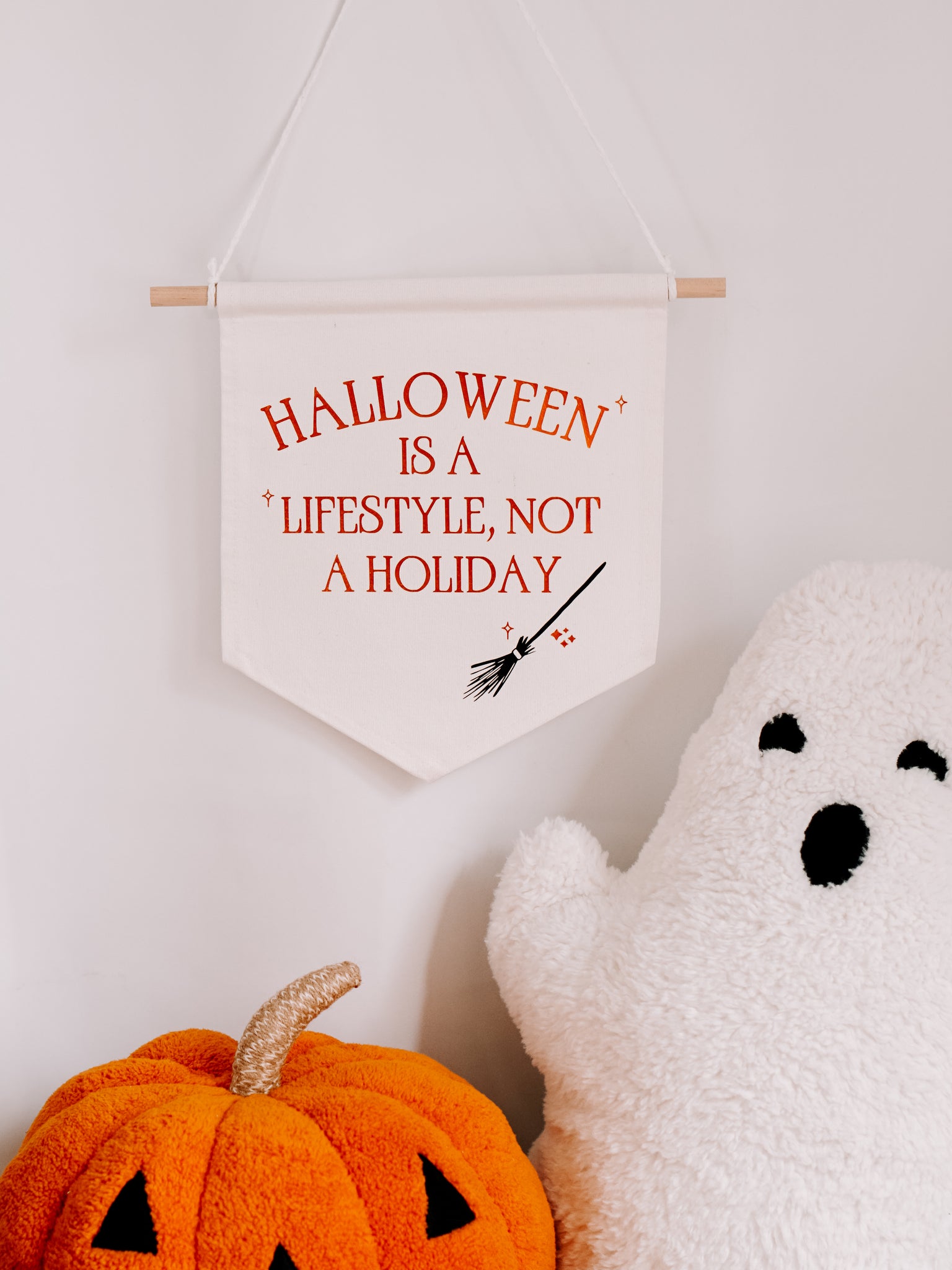 "Halloween Is A Lifestyle" Canvas Pendant Sign